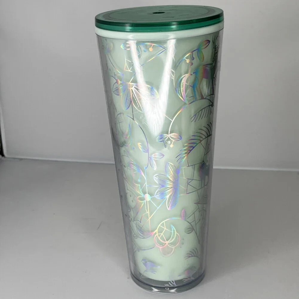Starbucks 2022 Holiday Woodland Mint Color Changing Tumbler 24oz Cup- No Straw